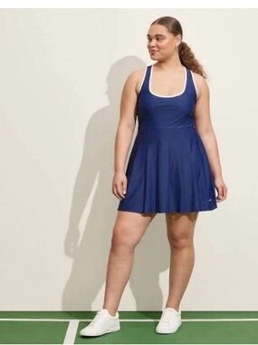 NWT Prince Navy Blue Mini Dress White Trim Pickleball tennis XL